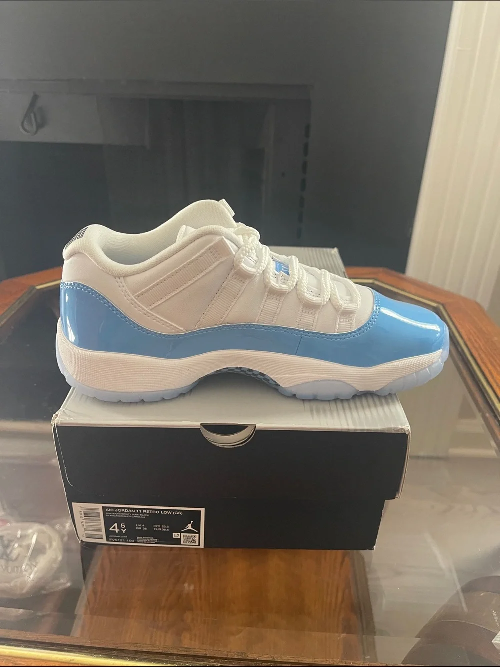 Jordan 11 Retro Low Little Kids' Shoes - White/Blue